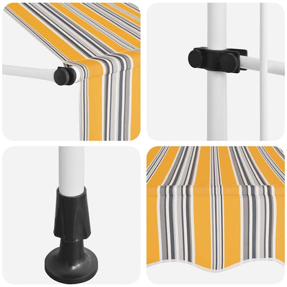 Ručně Zatahovací Markýza 250 Cm Žluto-Modré Pruhy
