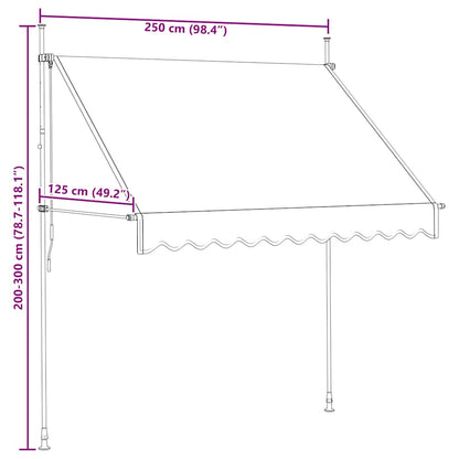 Ručně Zatahovací Markýza 250 Cm Žluto-Modré Pruhy