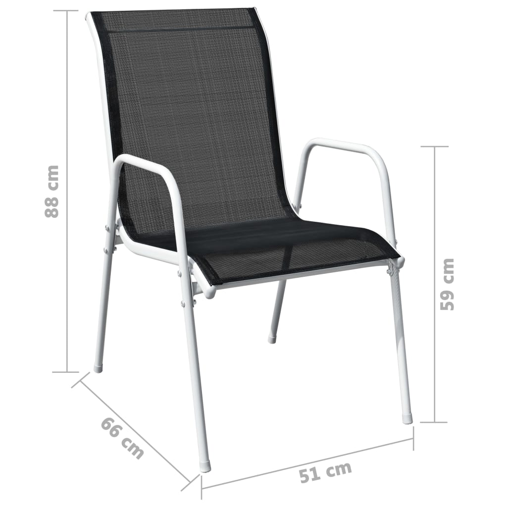 3Dílný Bistro Set Ocelový Černý