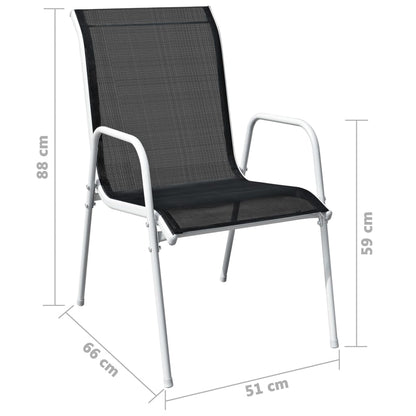 3Dílný Bistro Set Ocelový Černý