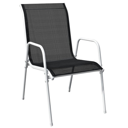 3Dílný Bistro Set Ocelový Černý
