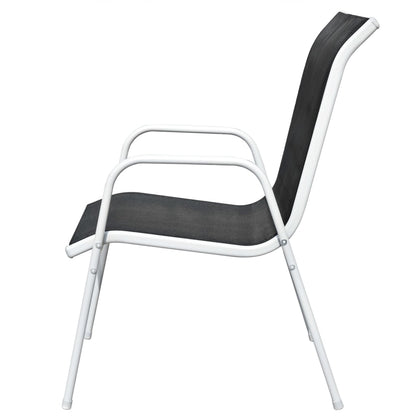 3Dílný Bistro Set Ocelový Černý
