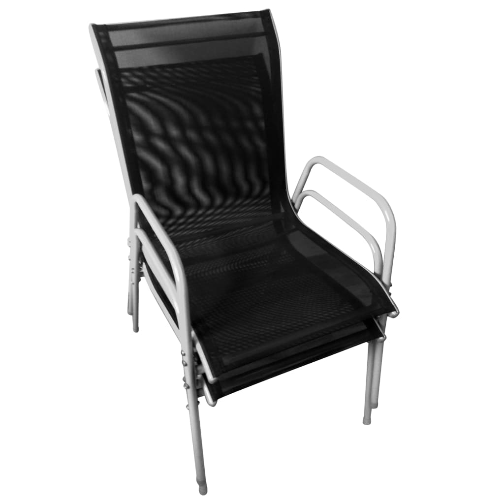3Dílný Bistro Set Ocelový Černý