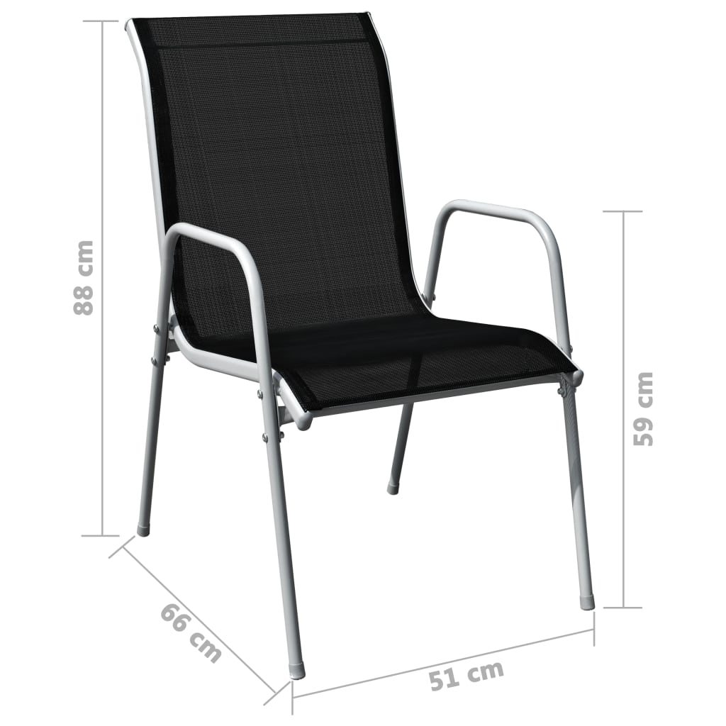 5Dílný Zahradní Jídelní Set Ocelový Černý