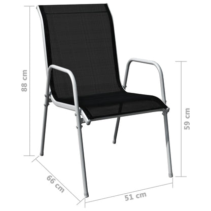 5Dílný Zahradní Jídelní Set Ocelový Černý