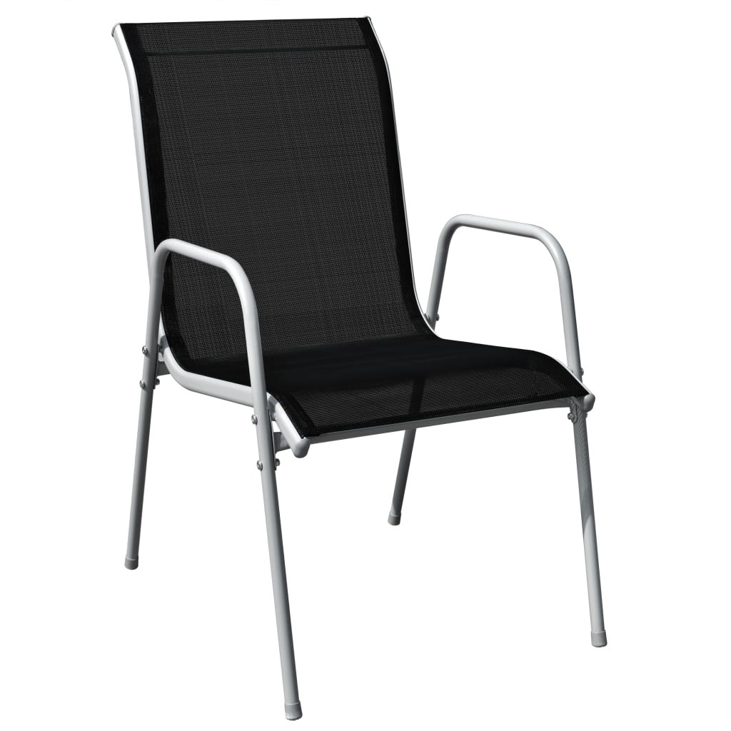 5Dílný Zahradní Jídelní Set Ocelový Černý