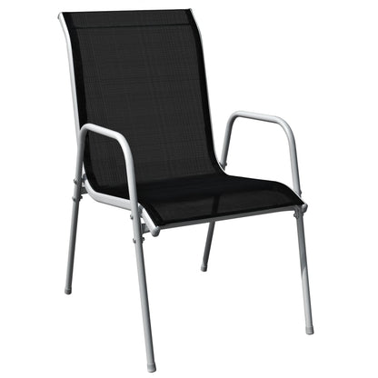 5Dílný Zahradní Jídelní Set Ocelový Černý
