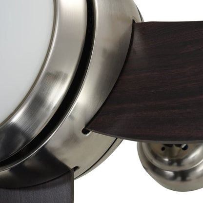 Ozdobný Stropní Ventilátor Se Světlem 128 Cm Hnědý