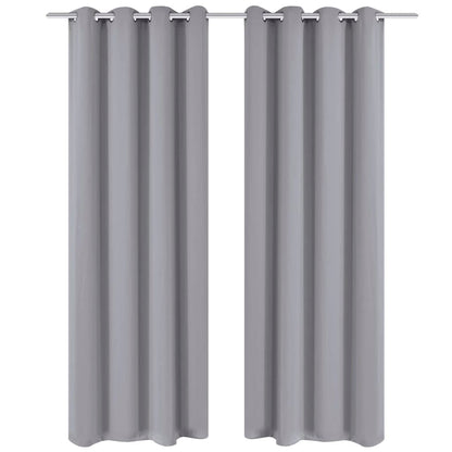 Zatemňovací Závěsy S Kovovými Oky, 2 Ks, ,
