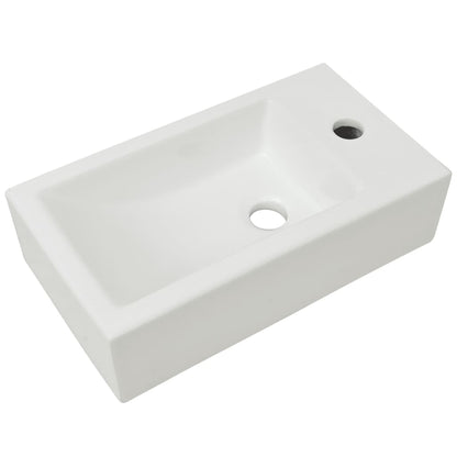 Umyvadlo Otvor Na Baterii Obdélníkové Keramické Bílé 46X25,5X12Cm