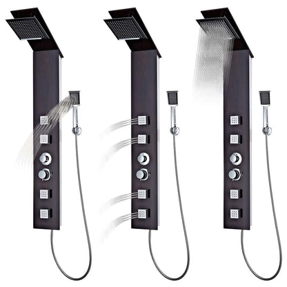 Sprchový Panel Set Sklo Hnědý Zelená