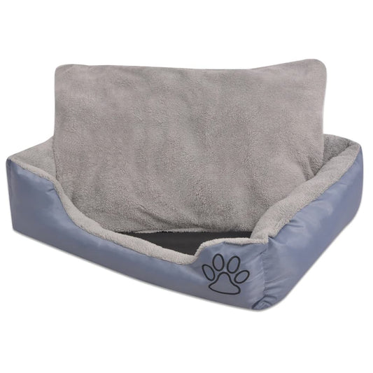 Pelíšek pro psy s polstrovaným polštářem velikost XL šedý