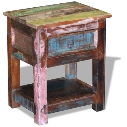Odkládací Stolek Zásuvka Masivní Recyklované Dřevo 43X33X51 Cm