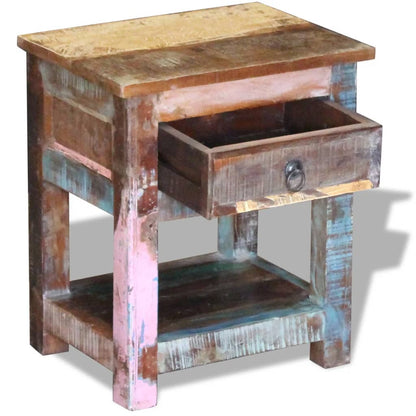 Odkládací Stolek Zásuvka Masivní Recyklované Dřevo 43X33X51 Cm
