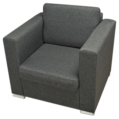 Křeslo Tmavě Šedé Textil