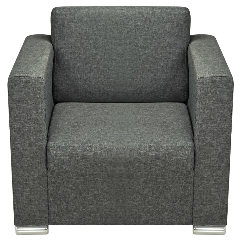 Křeslo Tmavě Šedé Textil