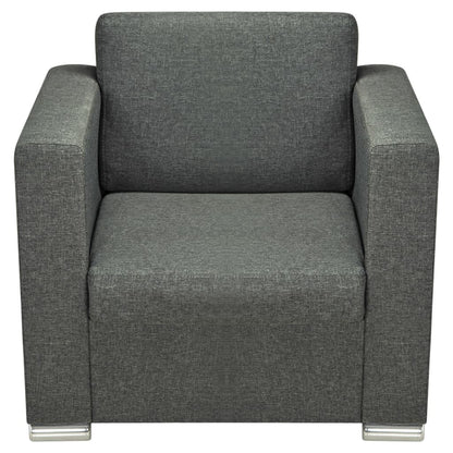 Křeslo Tmavě Šedé Textil