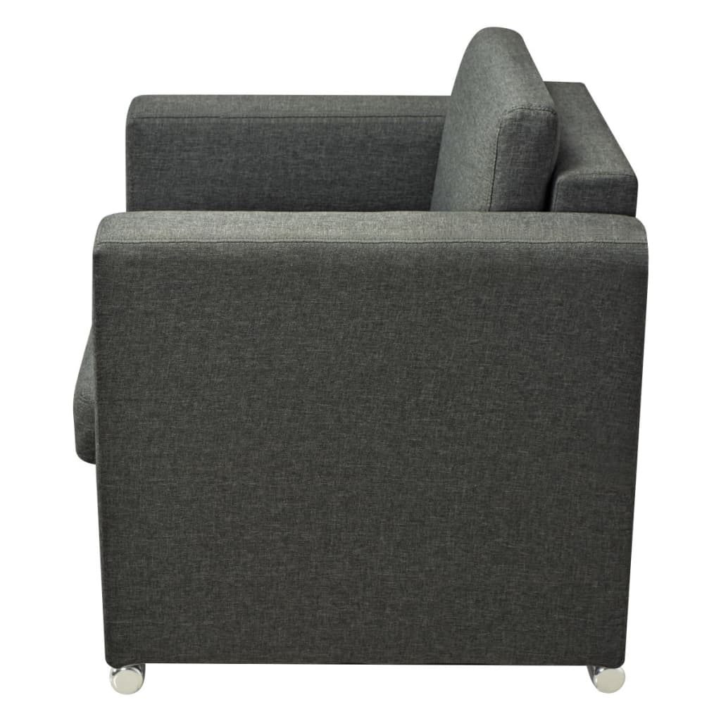 Křeslo Tmavě Šedé Textil