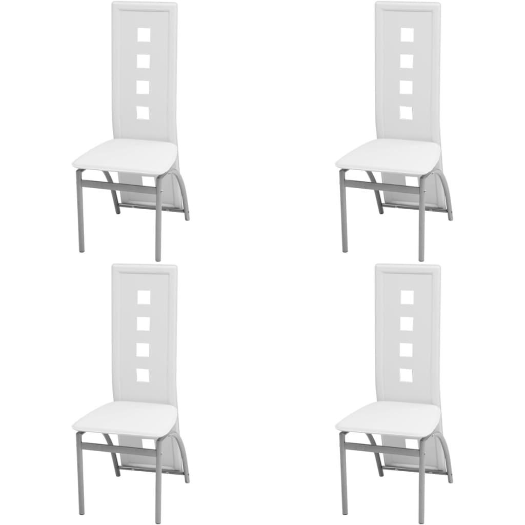 Jídelní Židle 4 Ks Bílé Umělá Kůže