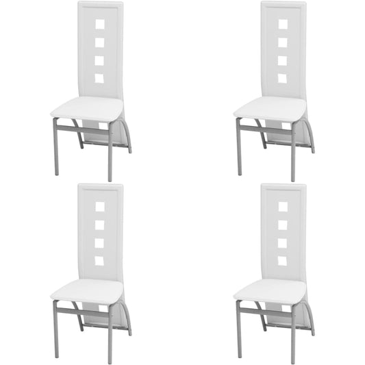 Jídelní Židle 4 Ks Bílé Umělá Kůže