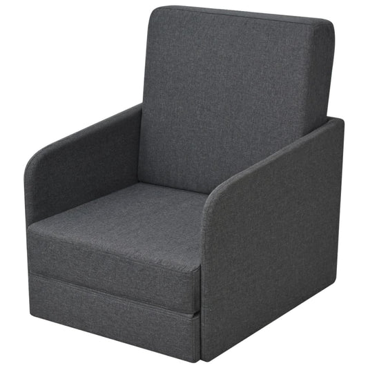 Rozkládací Křeslo Tmavě Šedé Textil