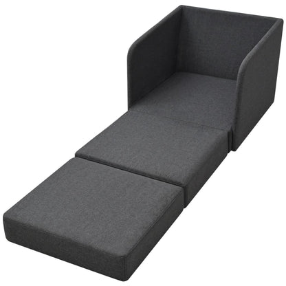 Rozkládací Křeslo Tmavě Šedé Textil