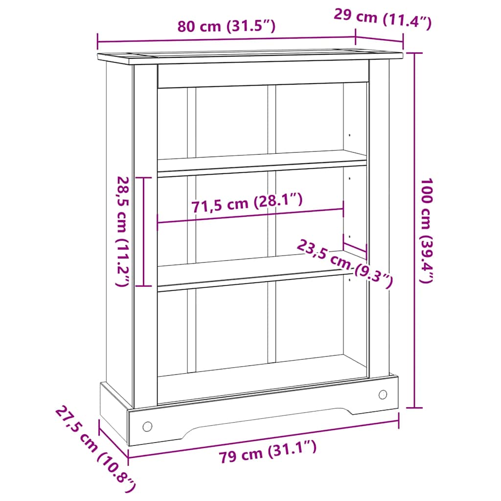 4Patrová Knihovna Mexická Borovice Corona 80X29X
