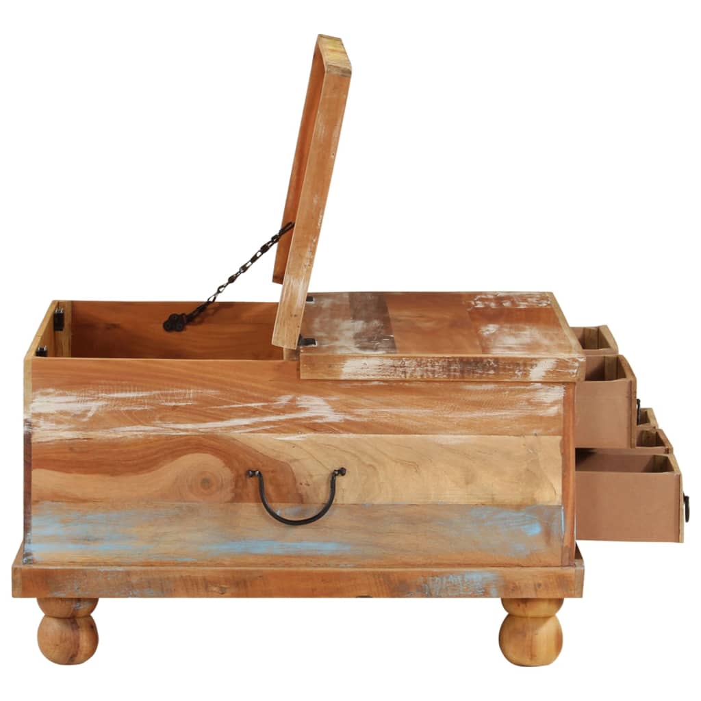 Konferenční Stolek Recyklované Dřevo 70 X 70 X 38 Cm