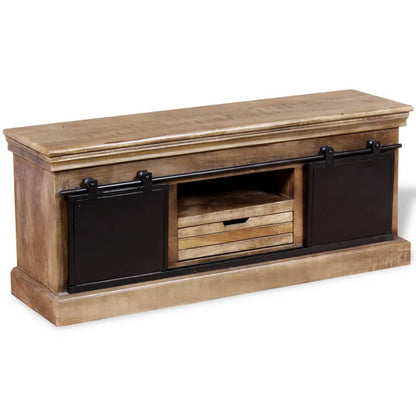 Tv Stolek S 2 Posuvnými Dvířky Mangovníkové Dřevo 110X30X45 Cm
