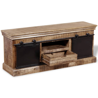 Tv Stolek S 2 Posuvnými Dvířky Mangovníkové Dřevo 110X30X45 Cm