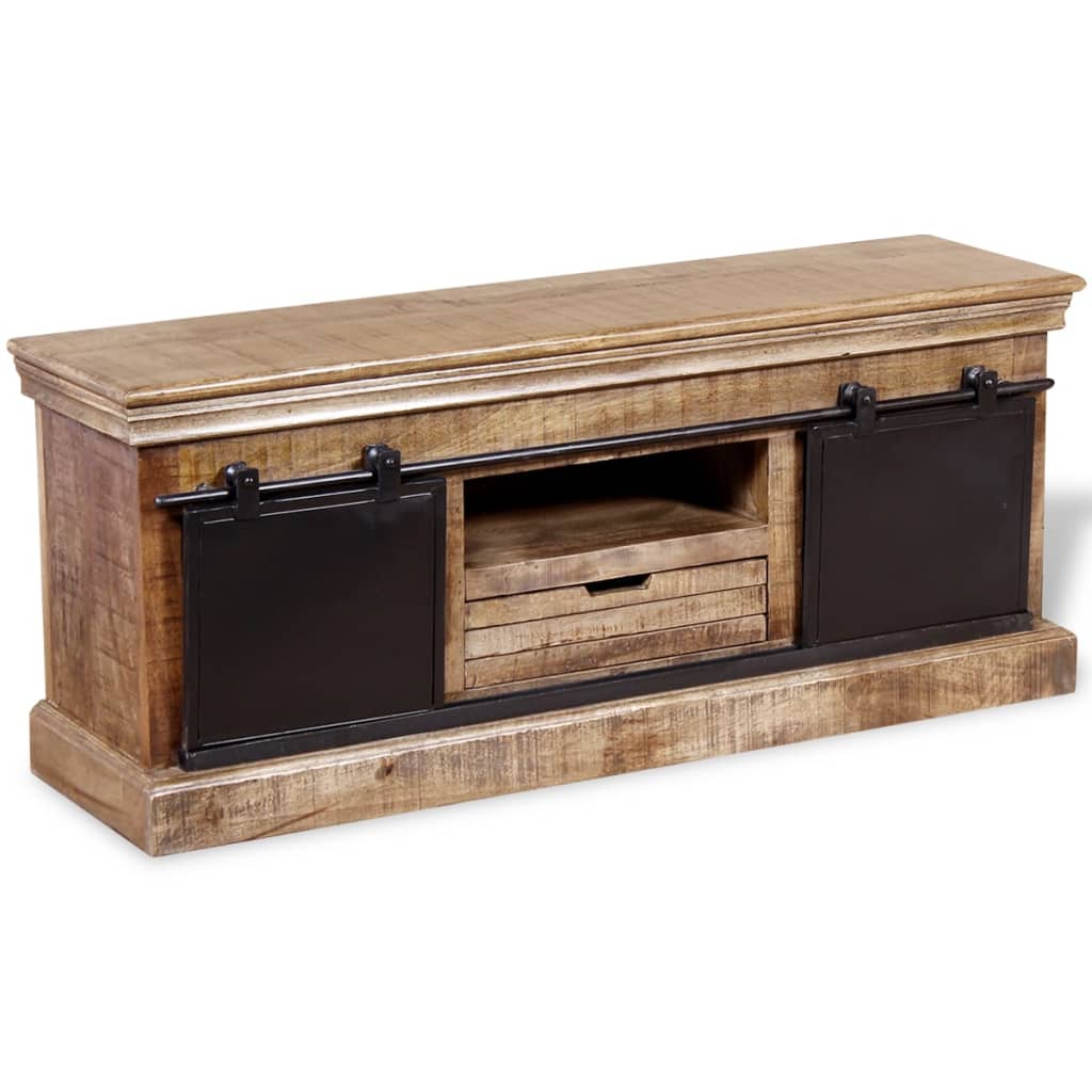Tv Stolek S 2 Posuvnými Dvířky Mangovníkové Dřevo 110X30X45 Cm