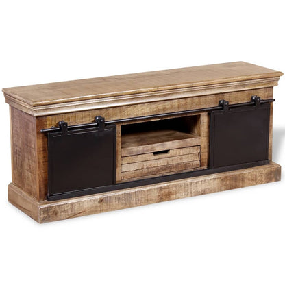 Tv Stolek S 2 Posuvnými Dvířky Mangovníkové Dřevo 110X30X45 Cm