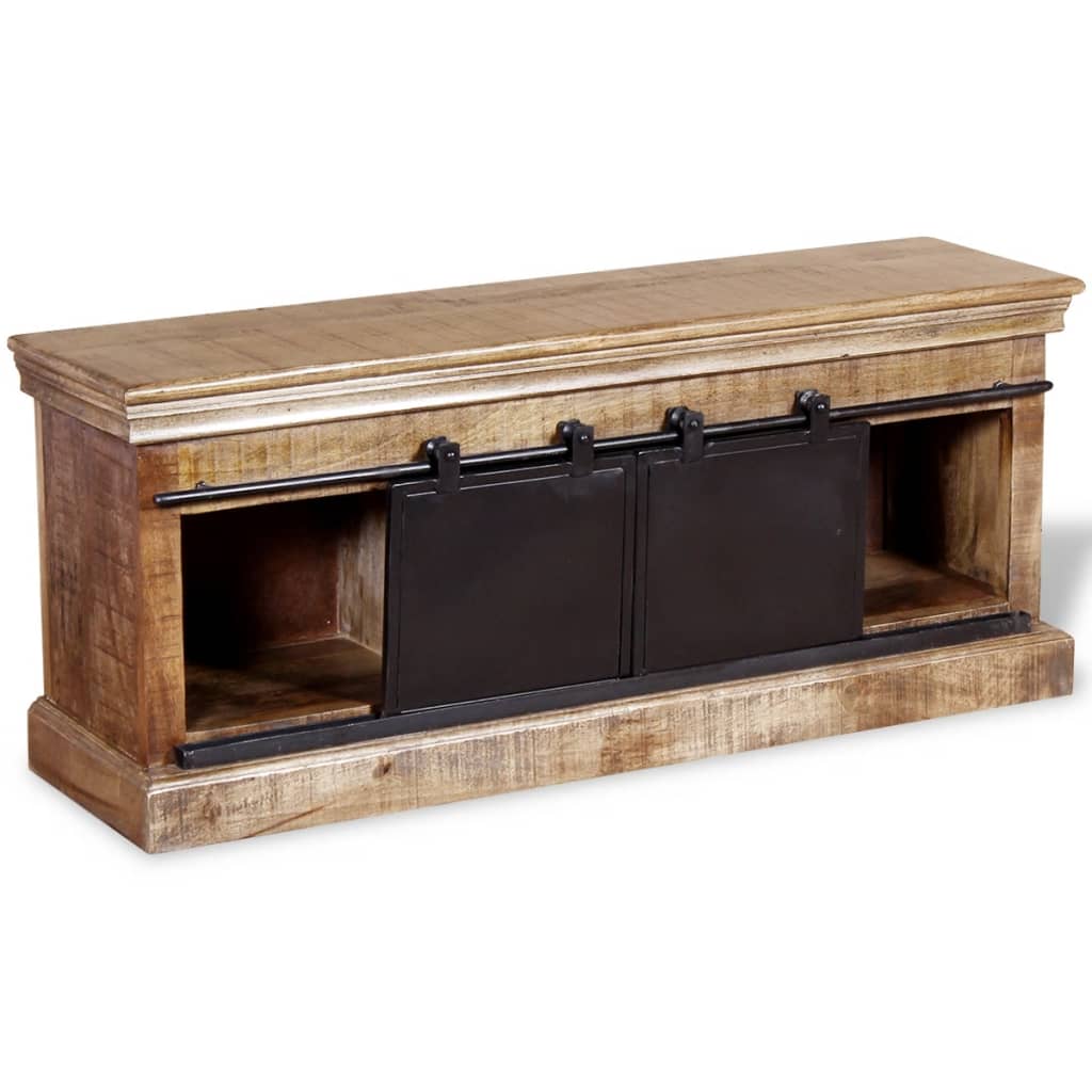 Tv Stolek S 2 Posuvnými Dvířky Mangovníkové Dřevo 110X30X45 Cm