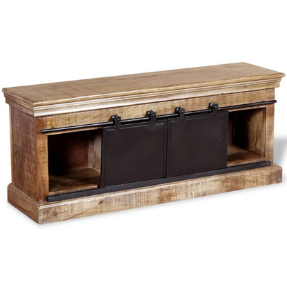 Tv Stolek S 2 Posuvnými Dvířky Mangovníkové Dřevo 110X30X45 Cm