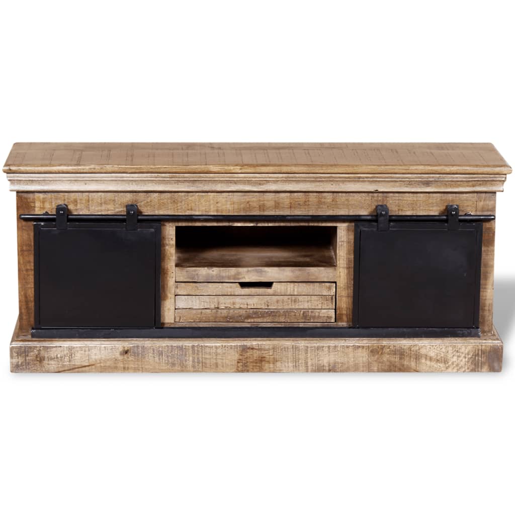 Tv Stolek S 2 Posuvnými Dvířky Mangovníkové Dřevo 110X30X45 Cm