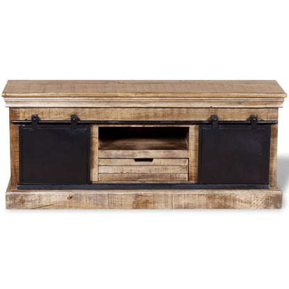 Tv Stolek S 2 Posuvnými Dvířky Mangovníkové Dřevo 110X30X45 Cm
