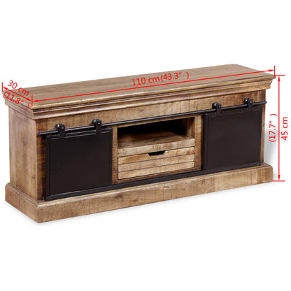 Tv Stolek S 2 Posuvnými Dvířky Mangovníkové Dřevo 110X30X45 Cm