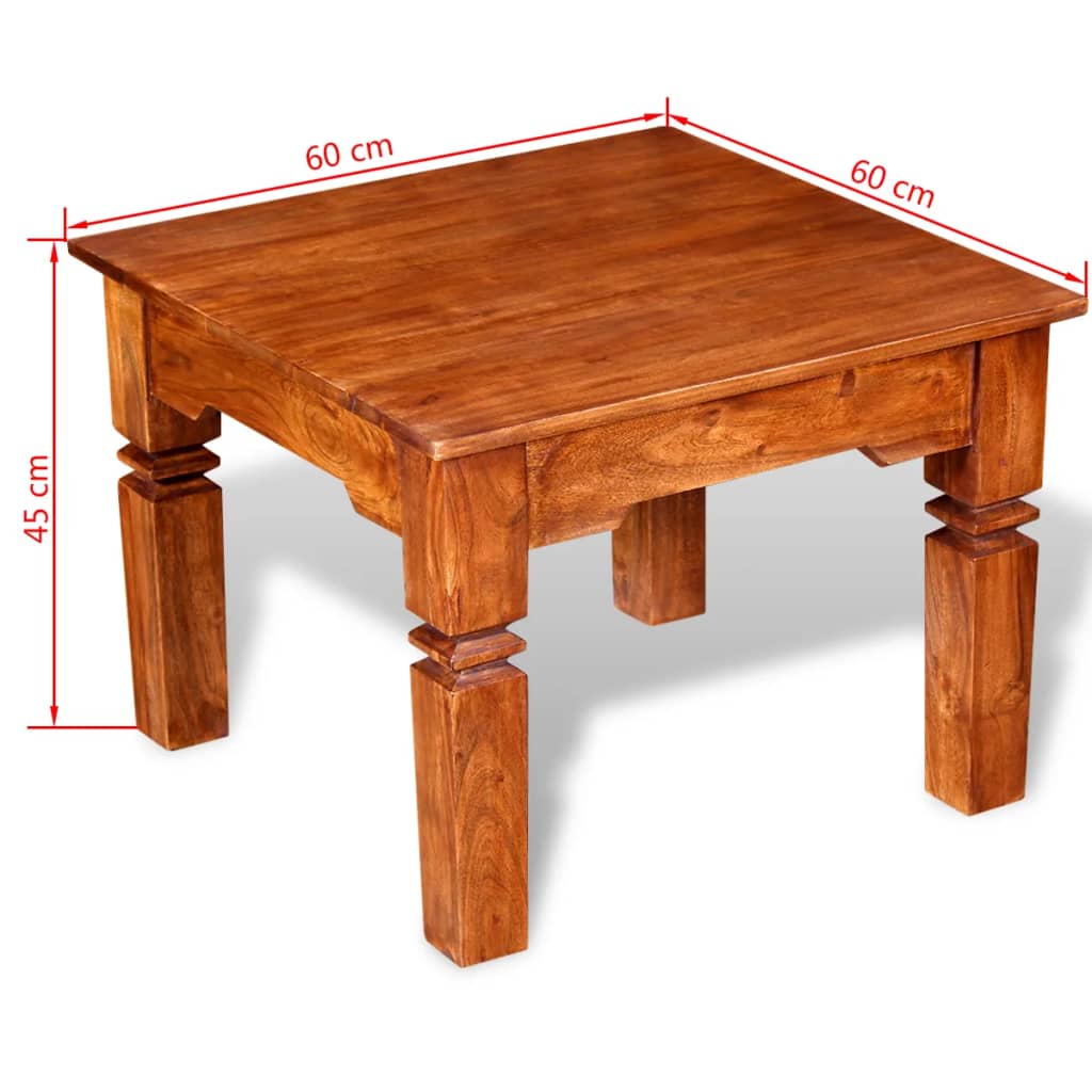 Konferenční Stolek Masivní Dřevo 60 X 60 X 45 Cm