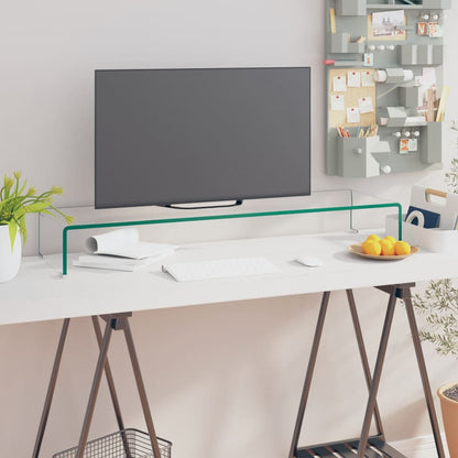 Tv Stolek / Podstavec Na Monitor Sklo Černý