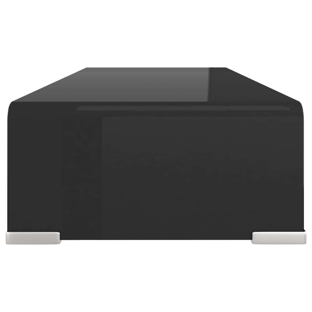 Tv Stolek / Podstavec Na Monitor Sklo Černý