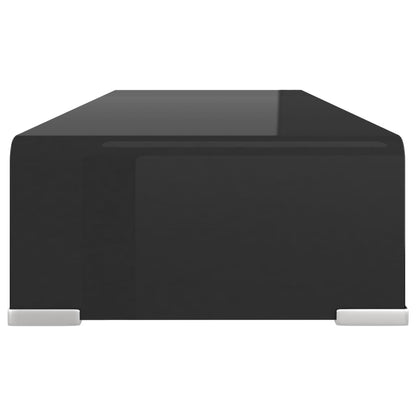 Tv Stolek / Podstavec Na Monitor Sklo Černý