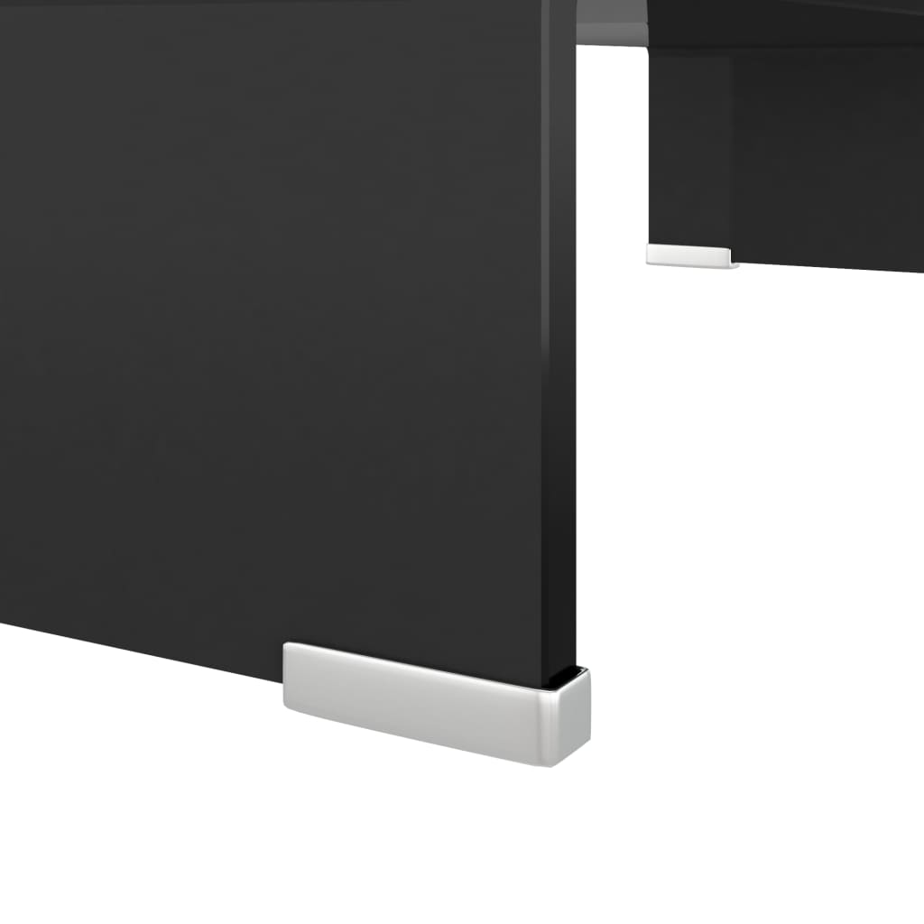 Tv Stolek / Podstavec Na Monitor Sklo Černý