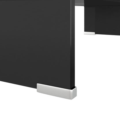 Tv Stolek / Podstavec Na Monitor Sklo Černý