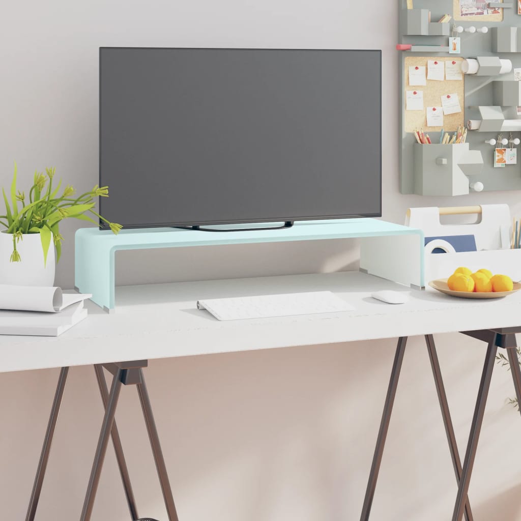 Tv Stolek / Podstavec Na Monitor Sklo Černý
