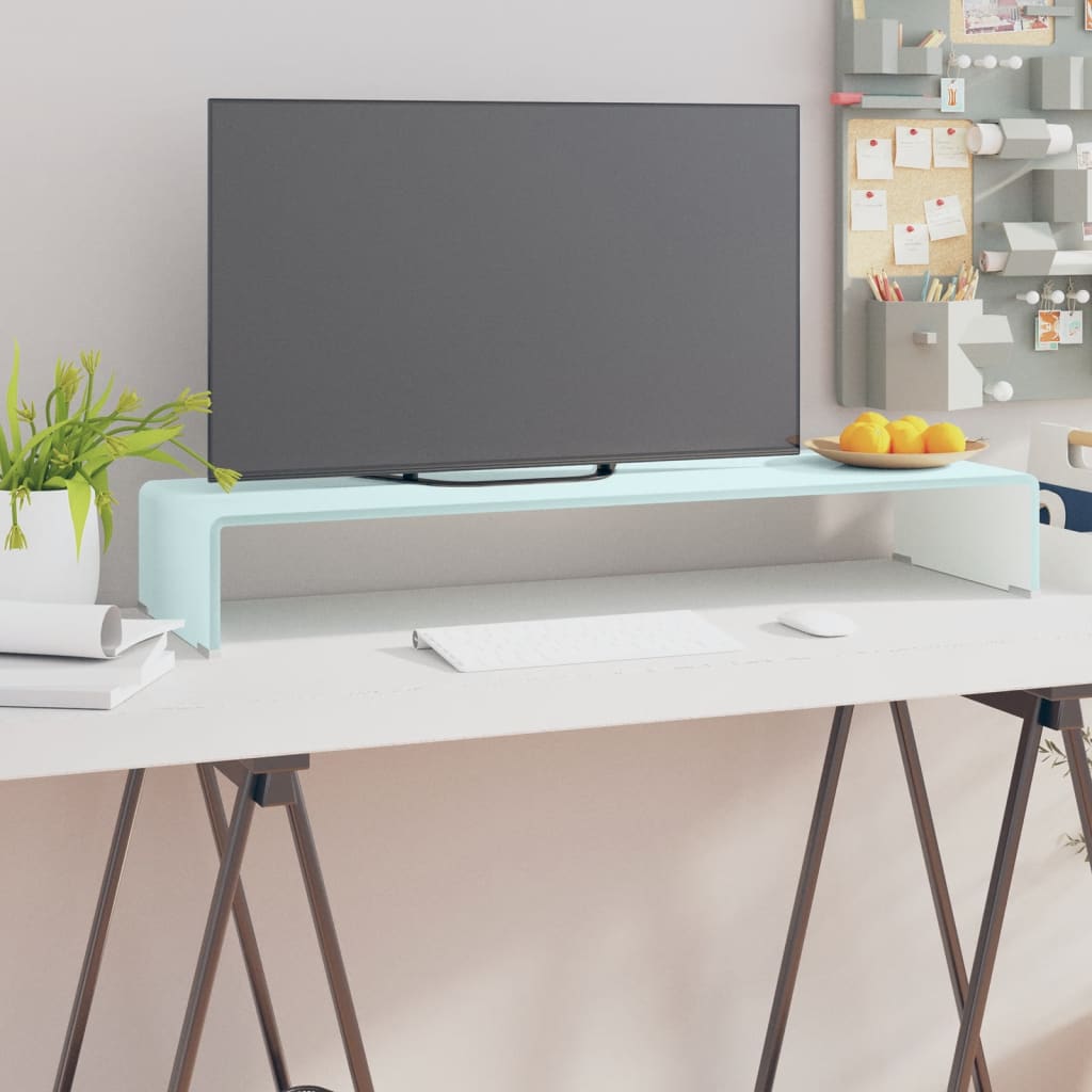 Tv Stolek / Podstavec Na Monitor Sklo Černý