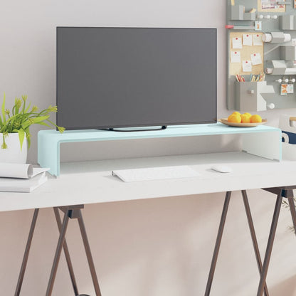Tv Stolek / Podstavec Na Monitor Sklo Černý