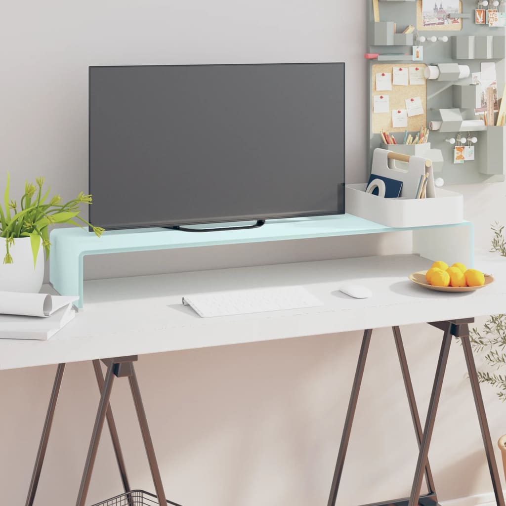 Tv Stolek / Podstavec Na Monitor Sklo Černý
