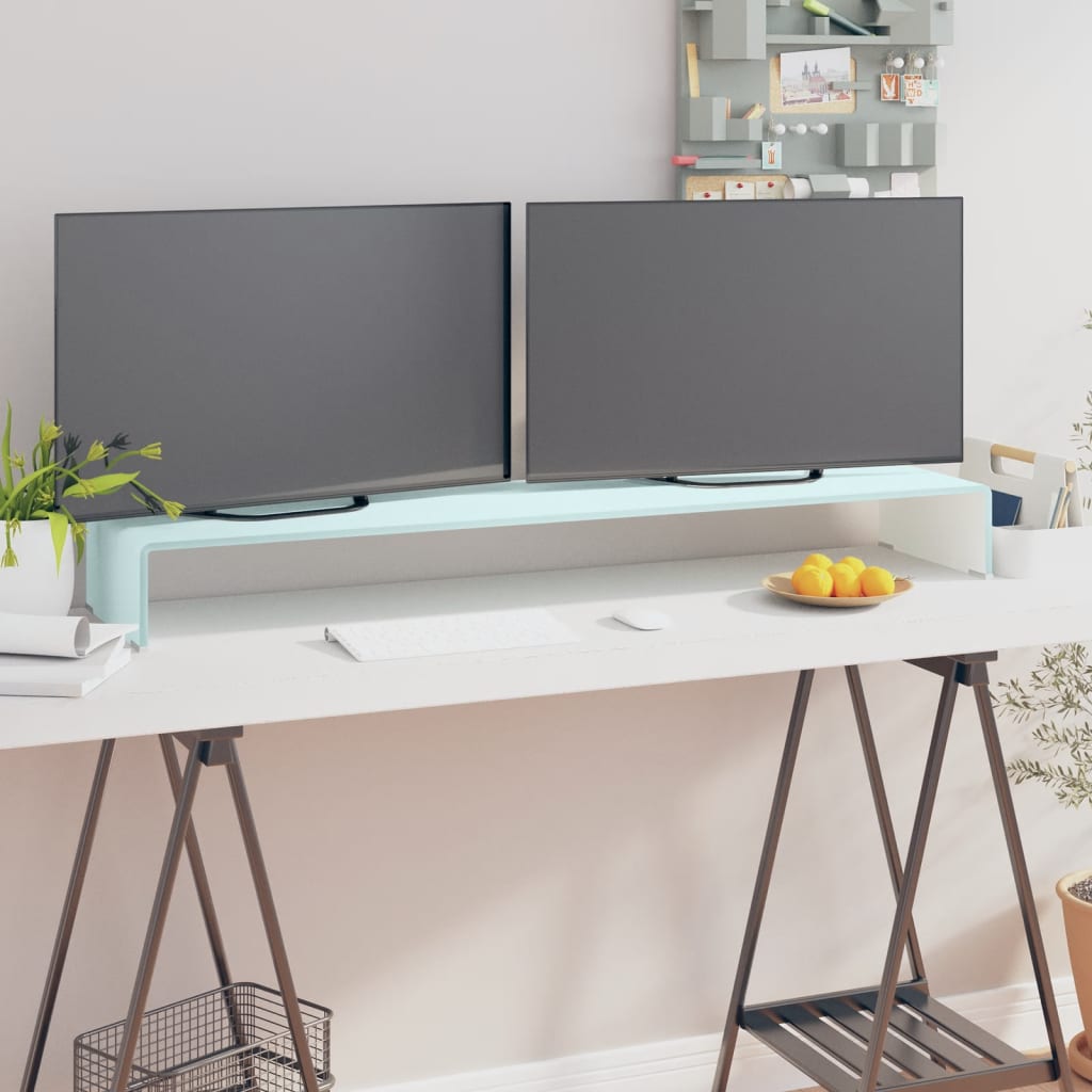 Tv Stolek / Podstavec Na Monitor Sklo Černý