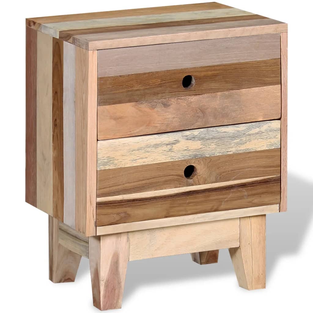 Noční Stolek Masivní Recyklované Dřevo