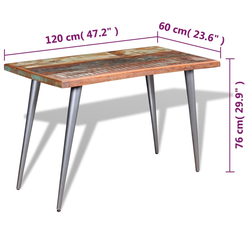 Jídelní Stůl Masivní Recyklované Dřevo 120 X 60 X 76 Cm